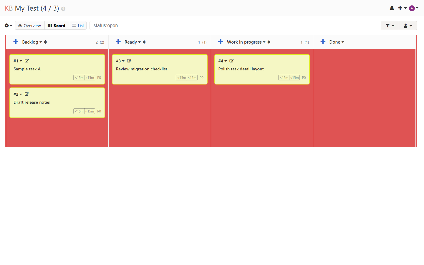 FrankBoard kanban board with polished task cards and columns